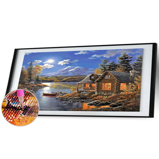 Riverside Lodge - Full Round Drill Diamond Painting 80*40CM