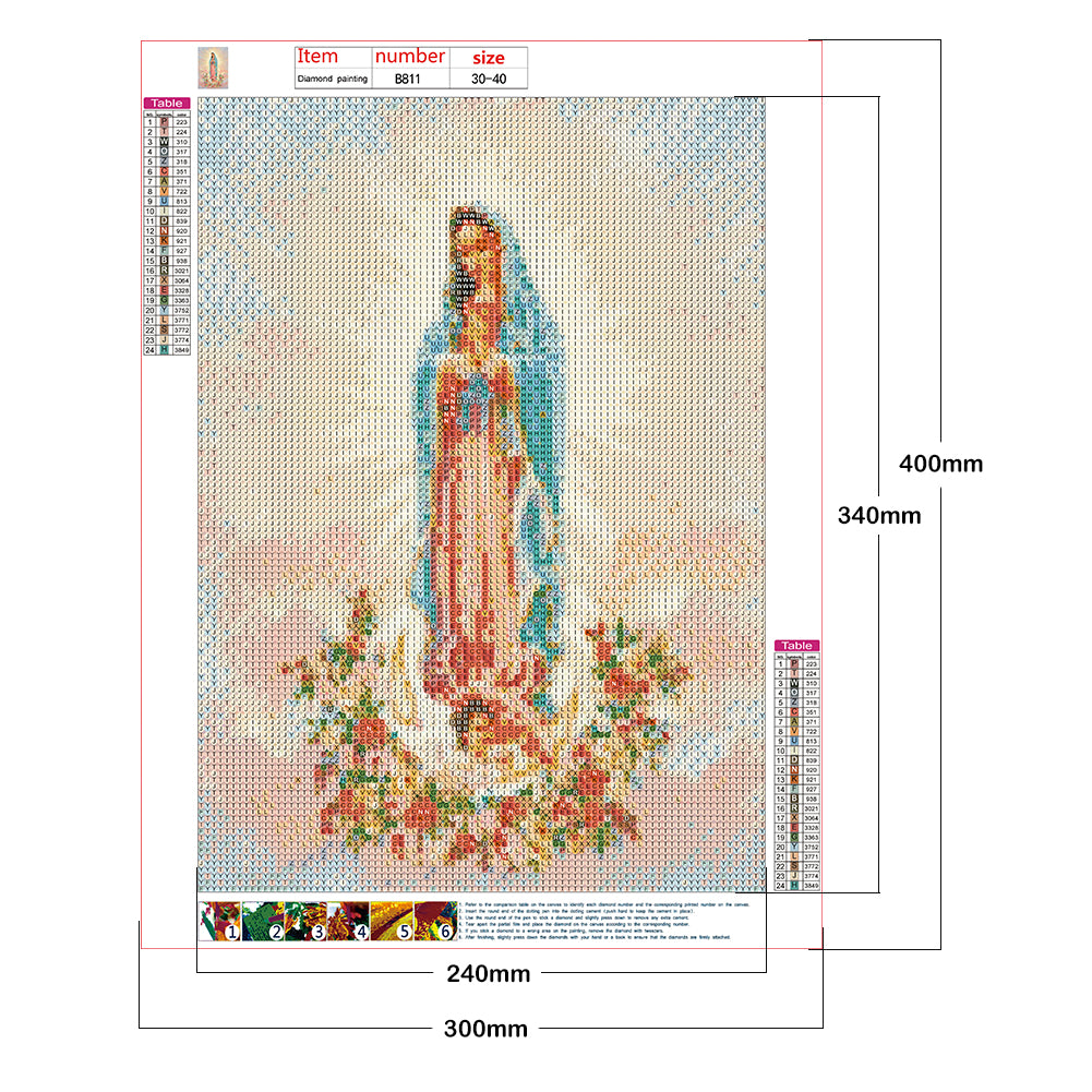 Saint Maria - Full Round Drill Diamond Painting 30*40CM