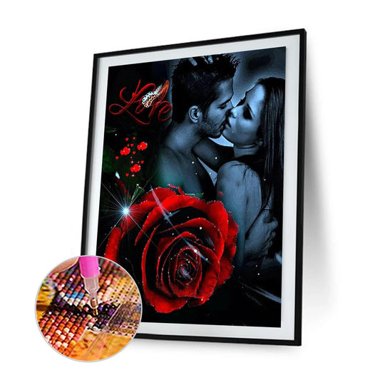Rose Lover - Full Round Drill Diamond Painting 30*40CM