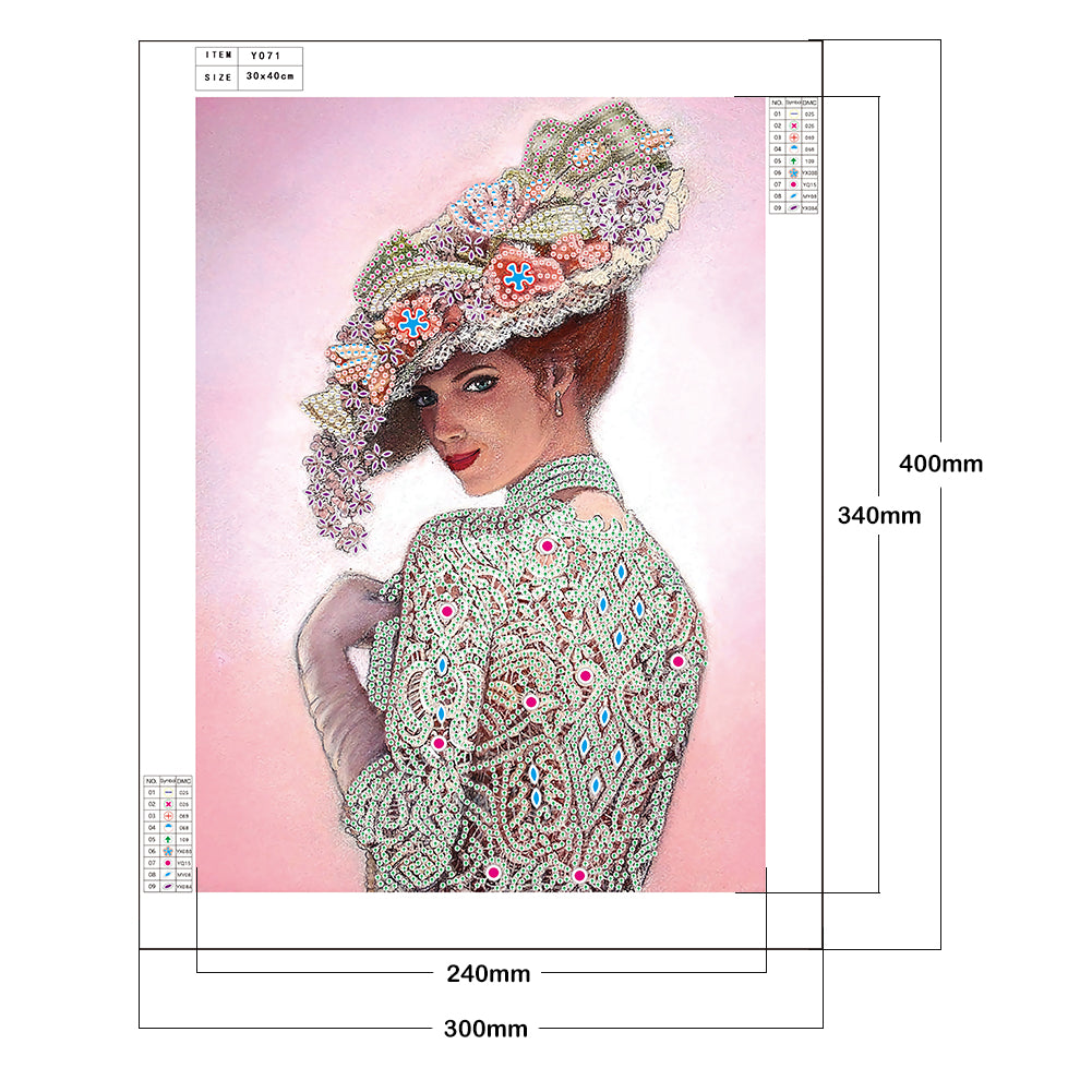 Lady - Special Shaped Drill Diamond Paintng 30*40CM