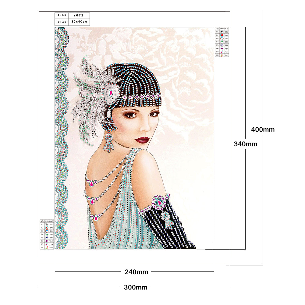 Lady - Special Shaped Drill Diamond Paintng 30*40CM