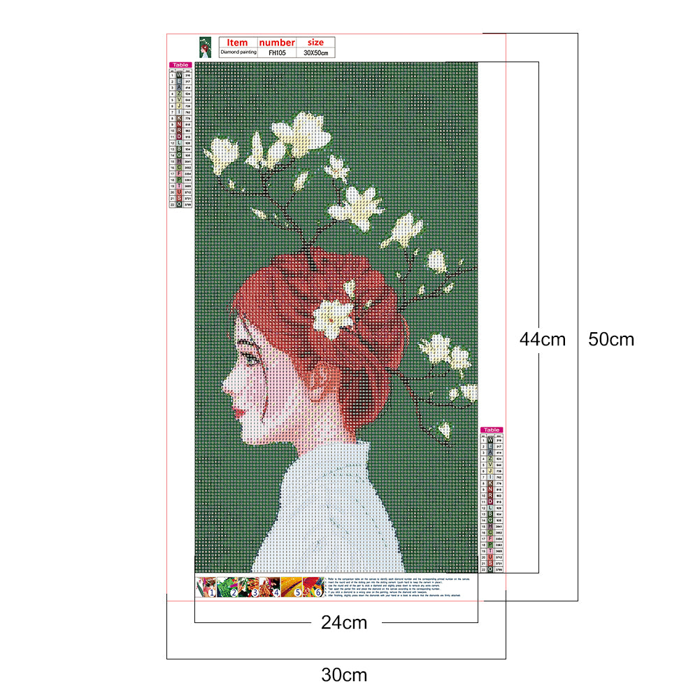 Girl - Full Round Drill Diamond Painting 30*50CM