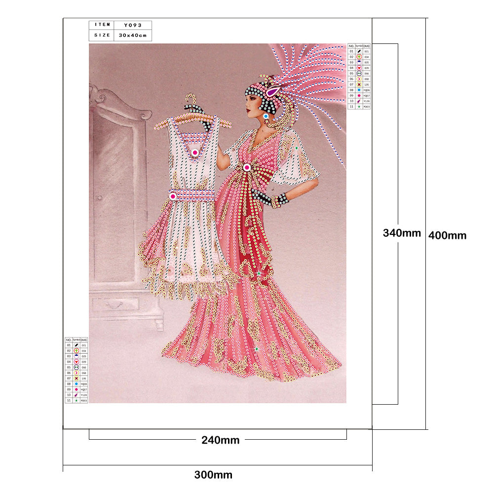 Lady - Special Shaped Drill Diamond Paintng 30*40CM