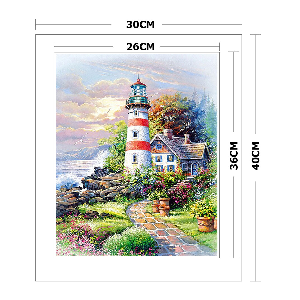 Lighthouse Scenery - 11CT Stamped Cross Stitch 30*40CM