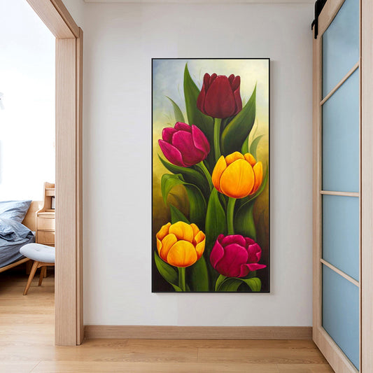 Tulips Flower - Full Round Drill Diamond Painting 80*40CM