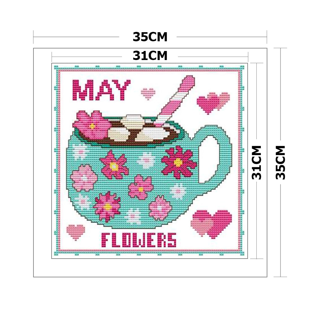 Month - 11CT Stamped Cross Stitch 35*35CM