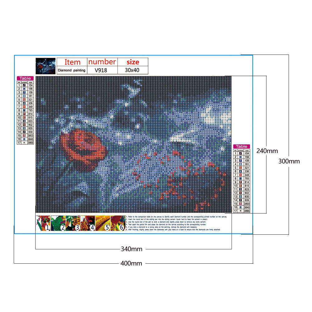 Rose Lover - Full Round Drill Diamond Painting 40*30CM