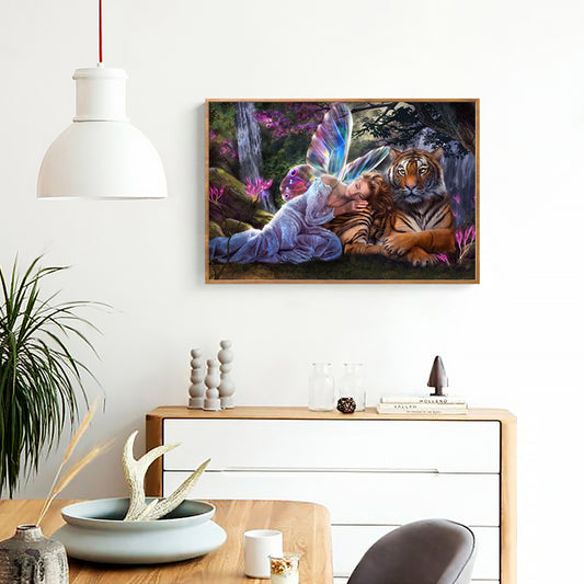 Angels Tigers - 11CT Stamped Cross Stitch 50*40CM