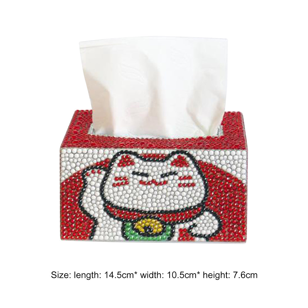 Diamond Painting Tissue Box Tissue Holder DIY Desktop Craft (Lucky Cat)