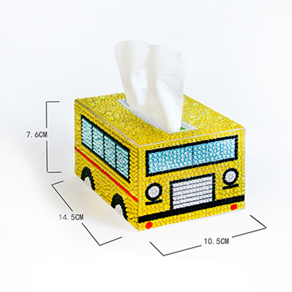 Diamond Painting Tissue Box Tissue Holder DIY Desktop Craft (School Bus)