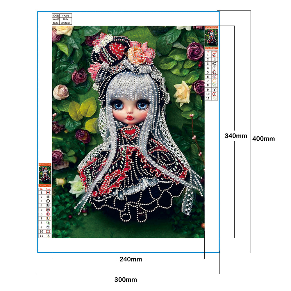 Cartoon Doll - Special Shaped Drill Diamond Paintng 30*40CM