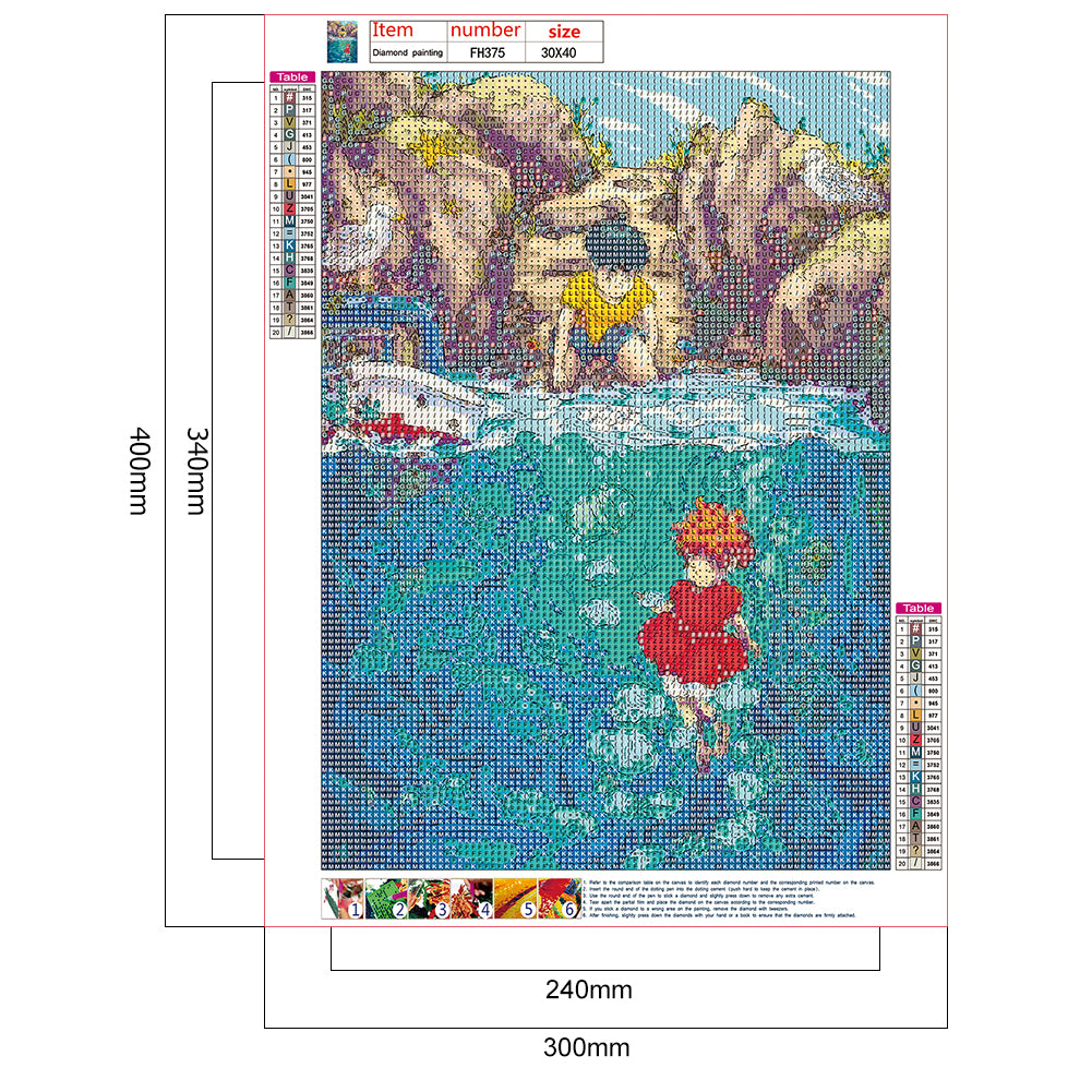 Cartoon Kids - Full Round Drill Diamond Painting 30*40CM