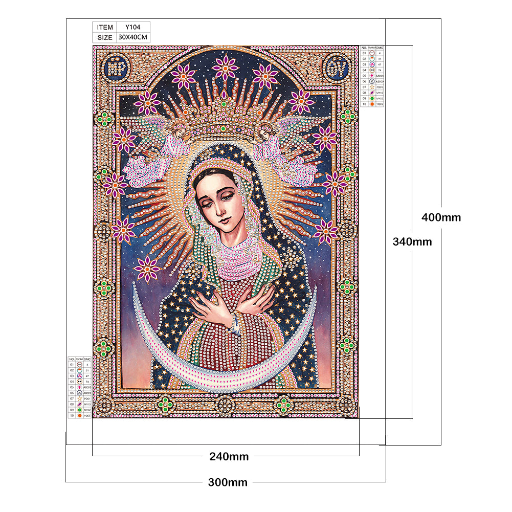Religion Goddess - Special Shaped Drill Diamond Paintng 30*40CM