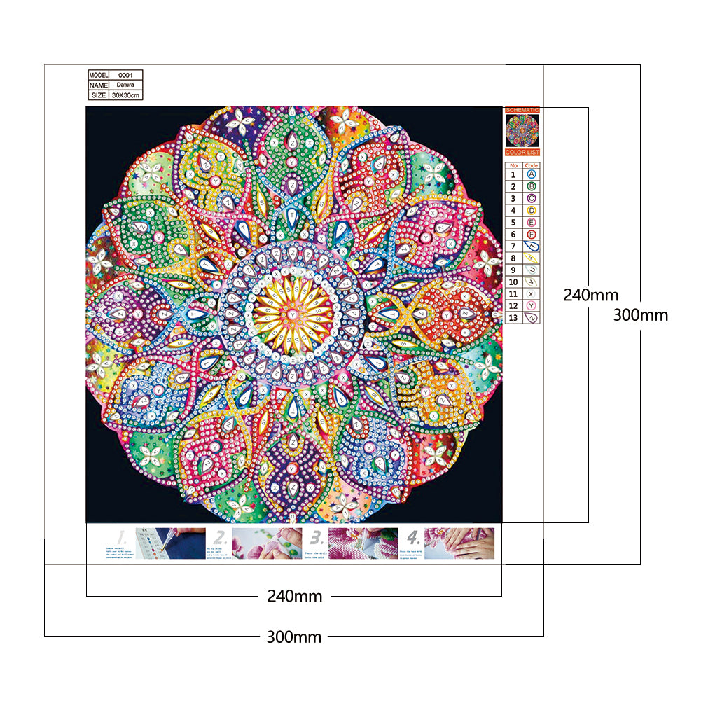 Datura Flower - Special Shaped Drill Diamond Paintng 30*30CM