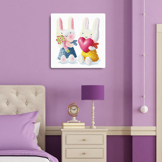 Two Rabbit - 11CT Stamped Cross Stitch 40*40CM