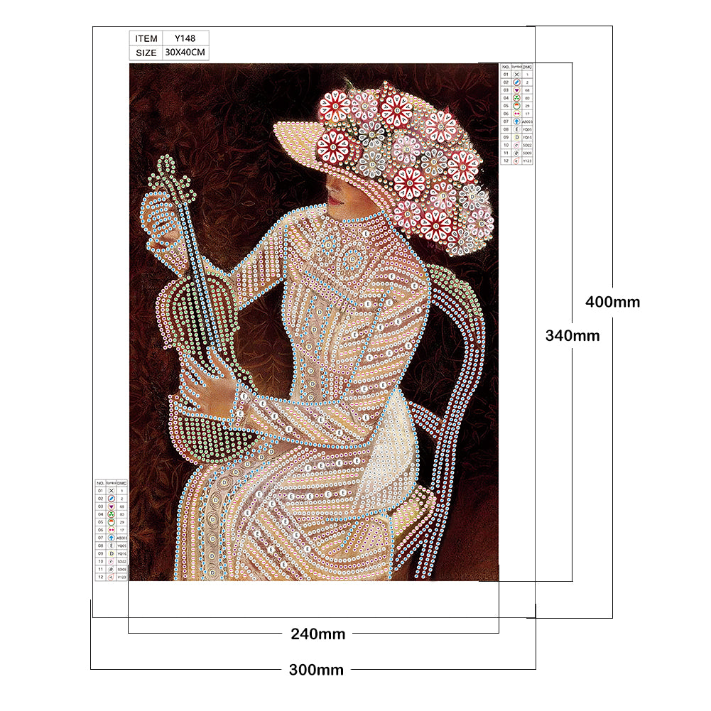 Lady Bowler - Special Shaped Drill Diamond Paintng 30*40CM