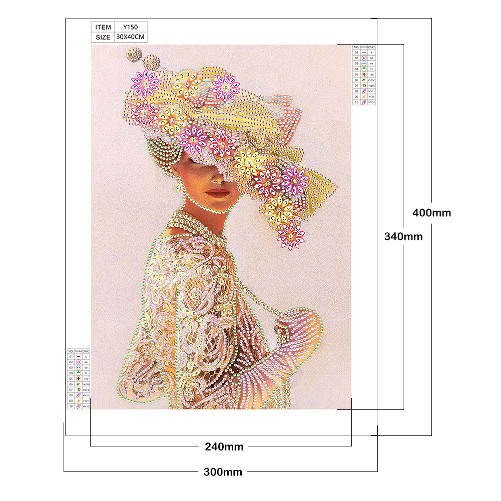 Lady Bowler - Special Shaped Drill Diamond Paintng 30*40CM