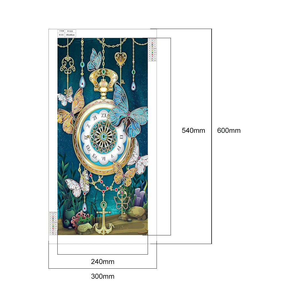 Clock - Special Shaped Drill Diamond Paintng 30*60CM