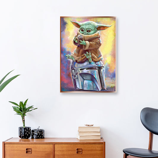 Cartoon Yoda - 11CT Stamped Cross Stitch 36*46CM