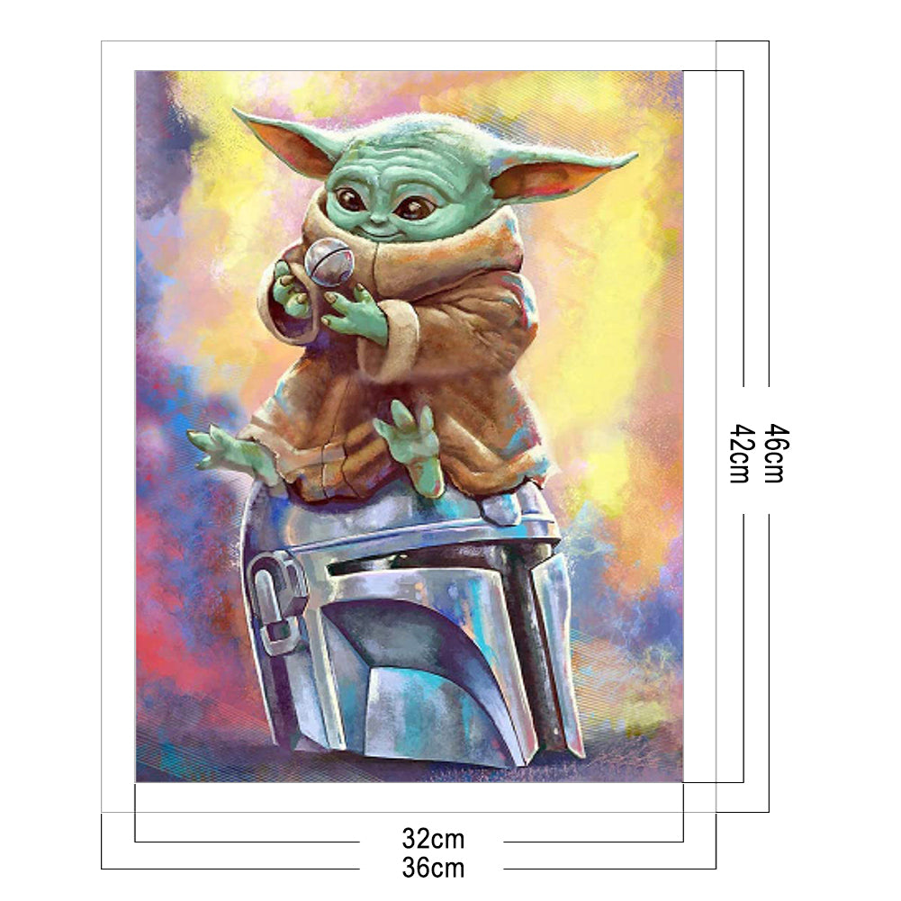 Cartoon Yoda - 11CT Stamped Cross Stitch 36*46CM