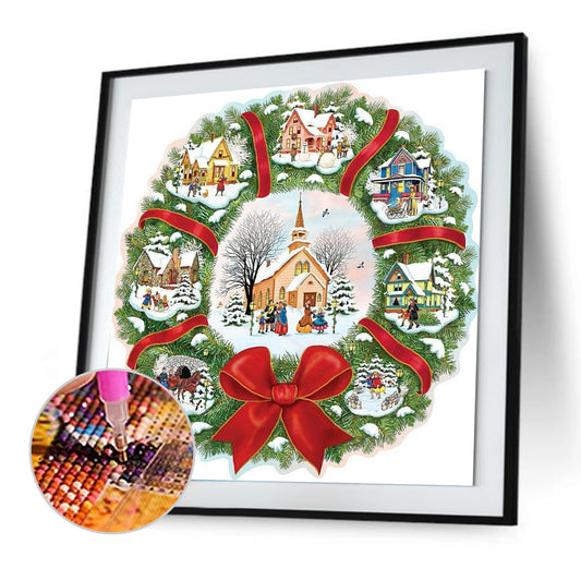 Xmas Wreath - Full Round Drill Diamond Painting 40*40CM