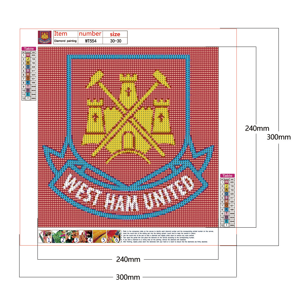 West Ham - Full Round Drill Diamond Painting 30*30CM
