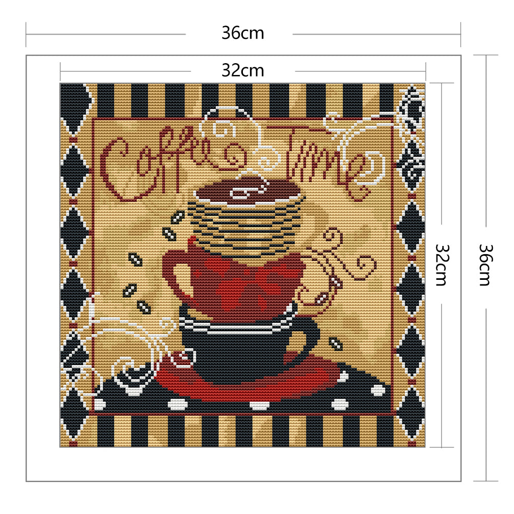 Coffee - 11CT Stamped Cross Stitch 36*36CM
