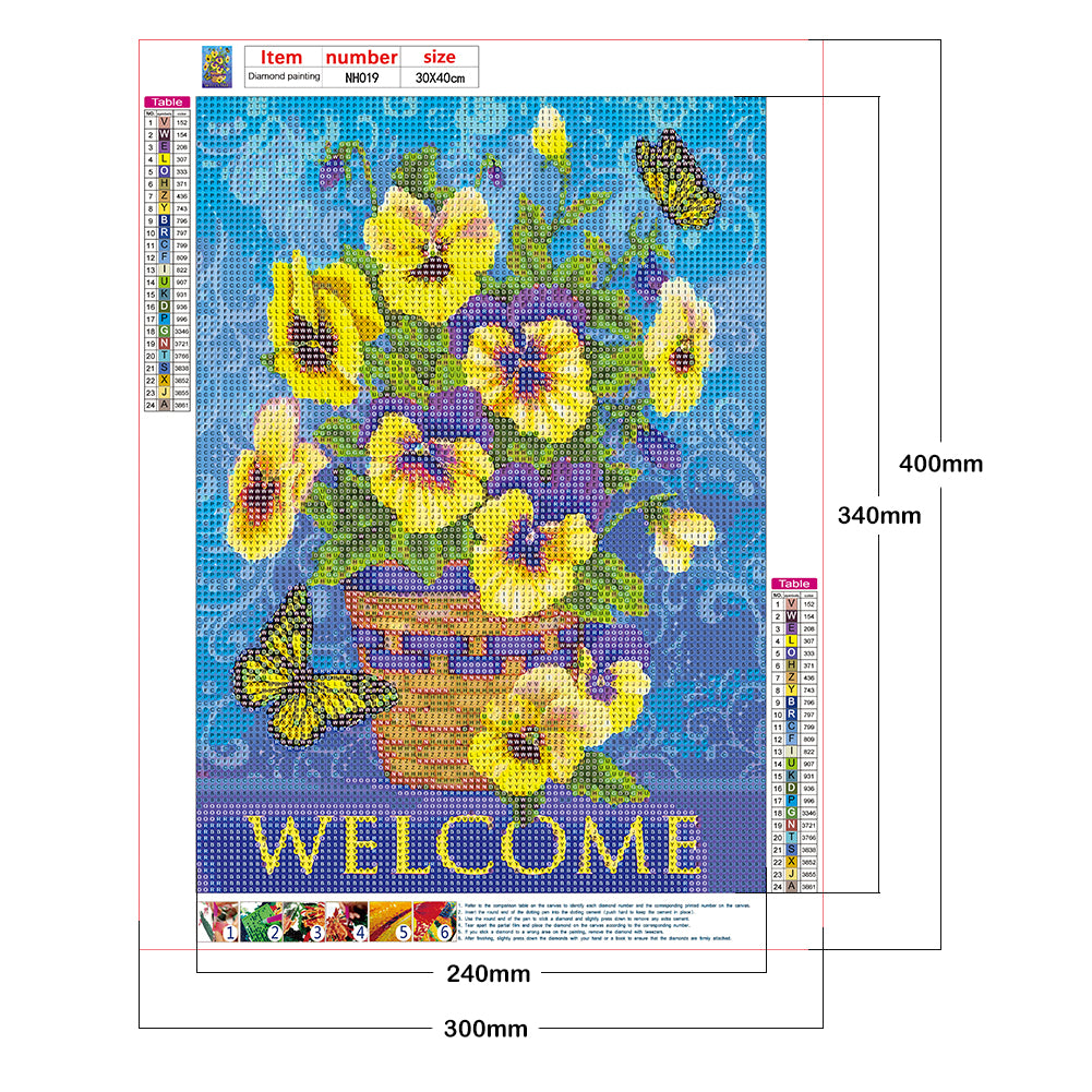 Welcome Word - Full Round Drill Diamond Painting 30*40CM