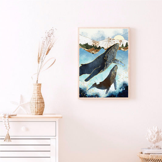 Whale - Full Round Drill Diamond Painting 30*40CM