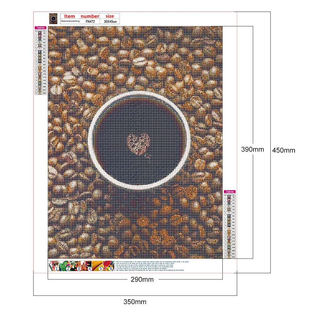 Coffee - Full Round Drill Diamond Painting 35*45CM