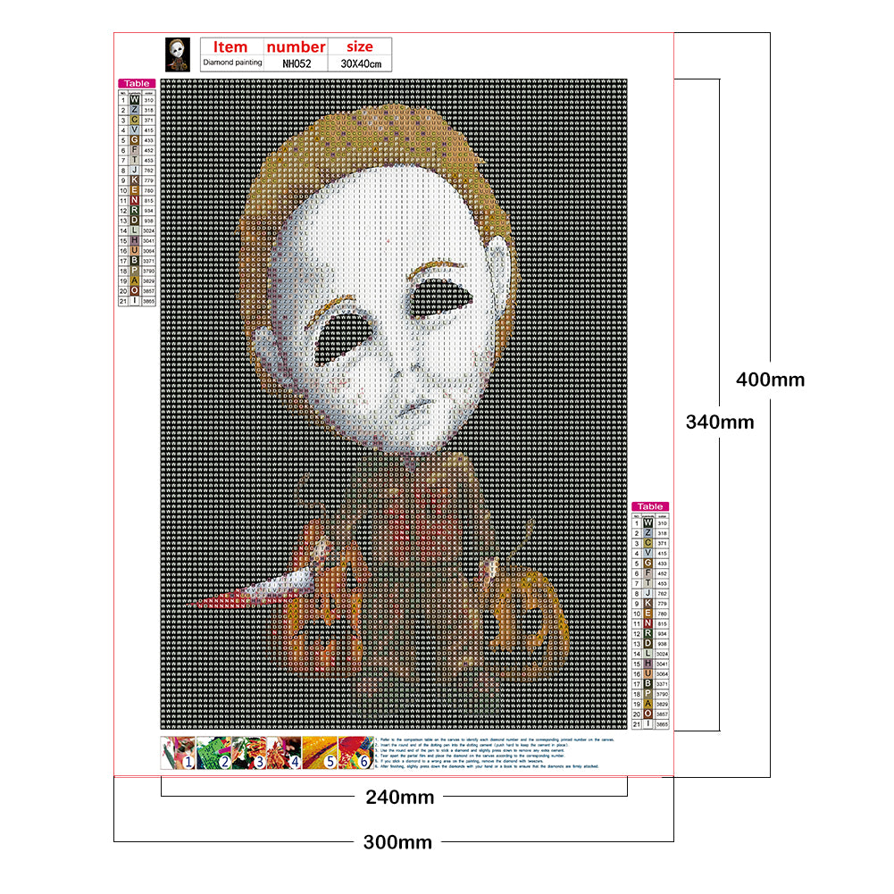 Horror Doll - Full Round Drill Diamond Painting 30*40CM