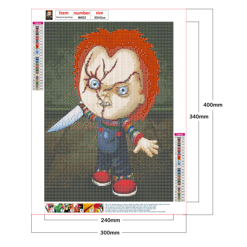 Horror Doll - Full Round Drill Diamond Painting 30*40CM