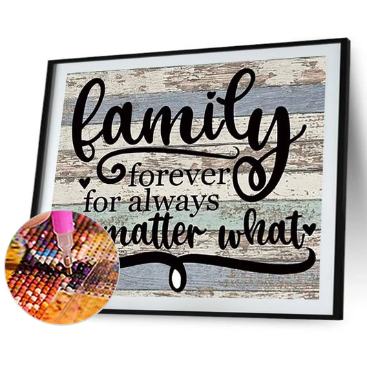 FAMILY Word - Full Round Drill Diamond Painting 40*30CM