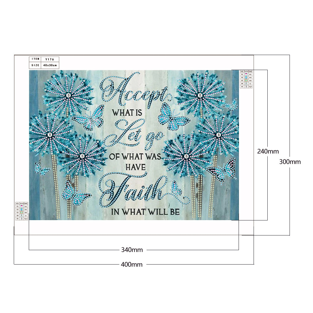 Letter Flower - Special Shaped Drill Diamond Painting 40*30CM