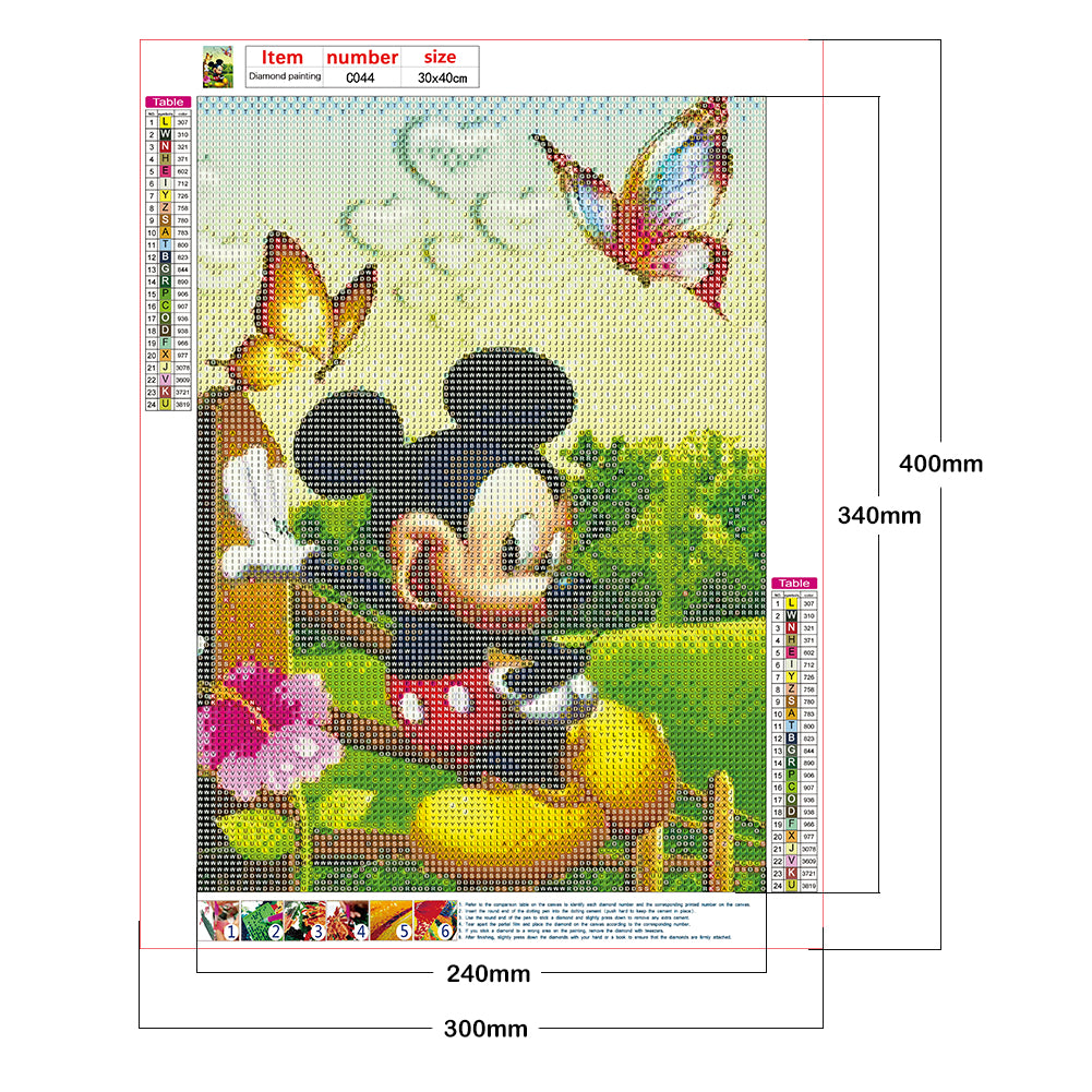 Mickey Mouse - Full Round Drill Diamond Painting 30*40CM