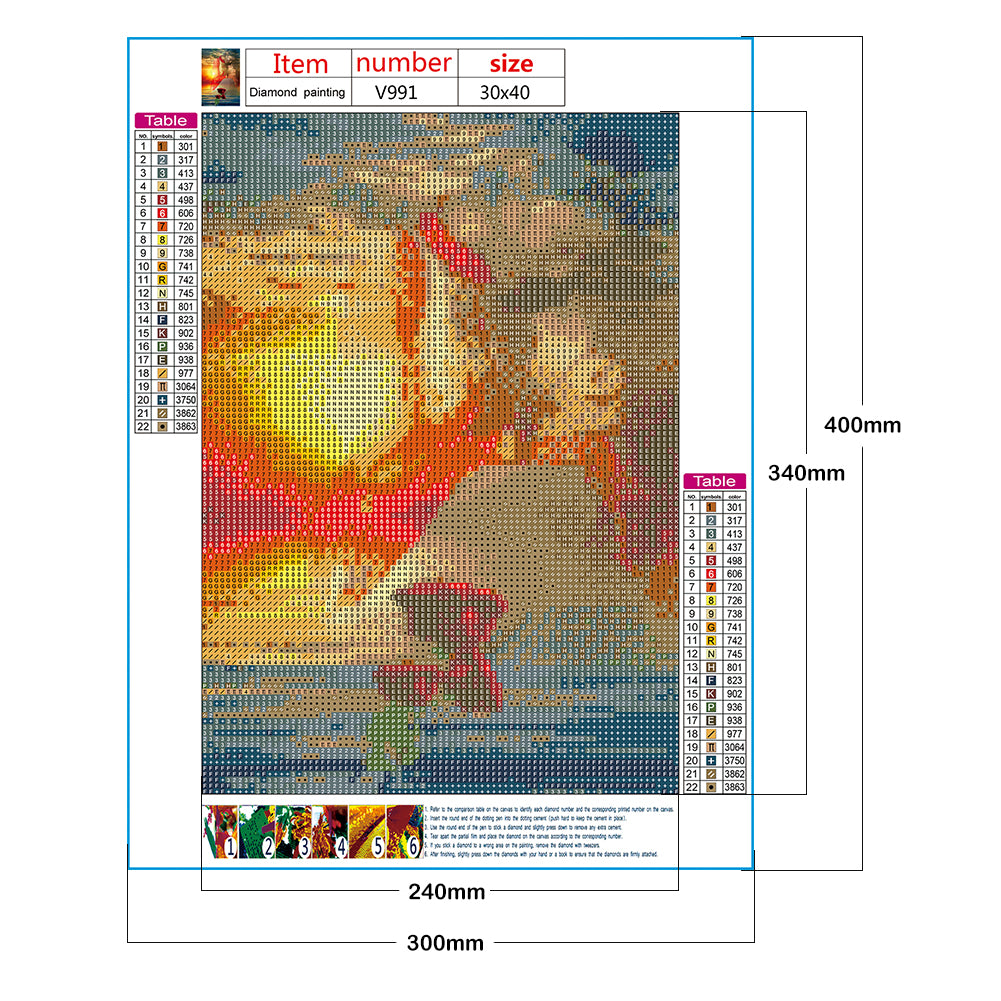 Skull Couple - Full Round Drill Diamond Painting 30*40CM