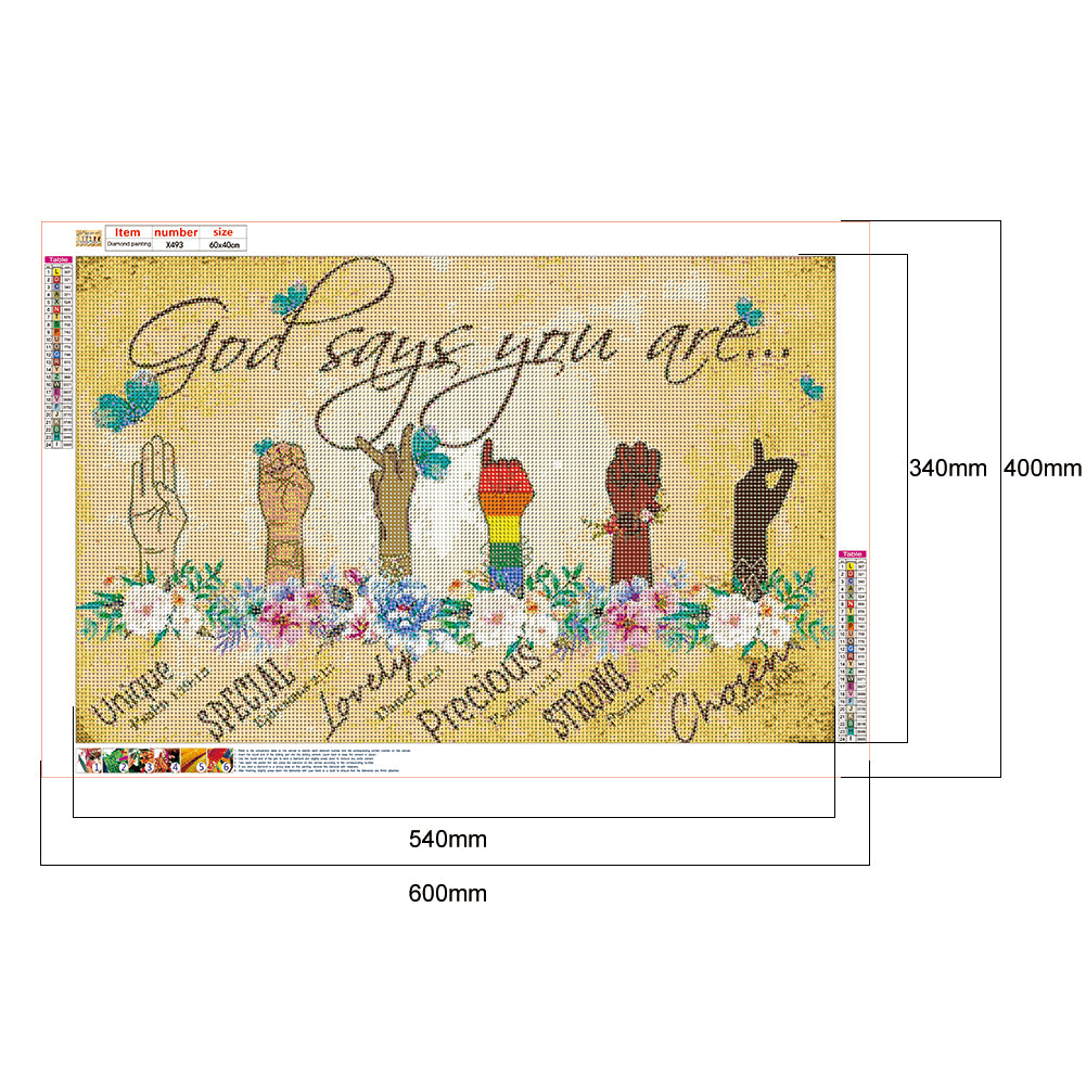 English Sentence - Full Round Drill Diamond Painting 60*40CM