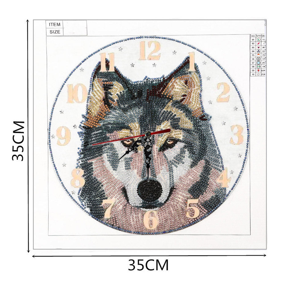 Animal Clock Part Special Shape Diamond DIY Painting Kit 5D Mosaic Clocks