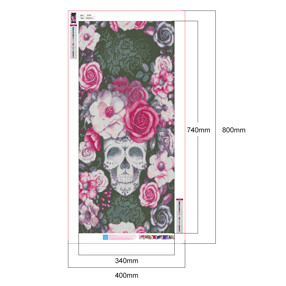 Skull - Full Round Drill Diamond Painting 40*80CM