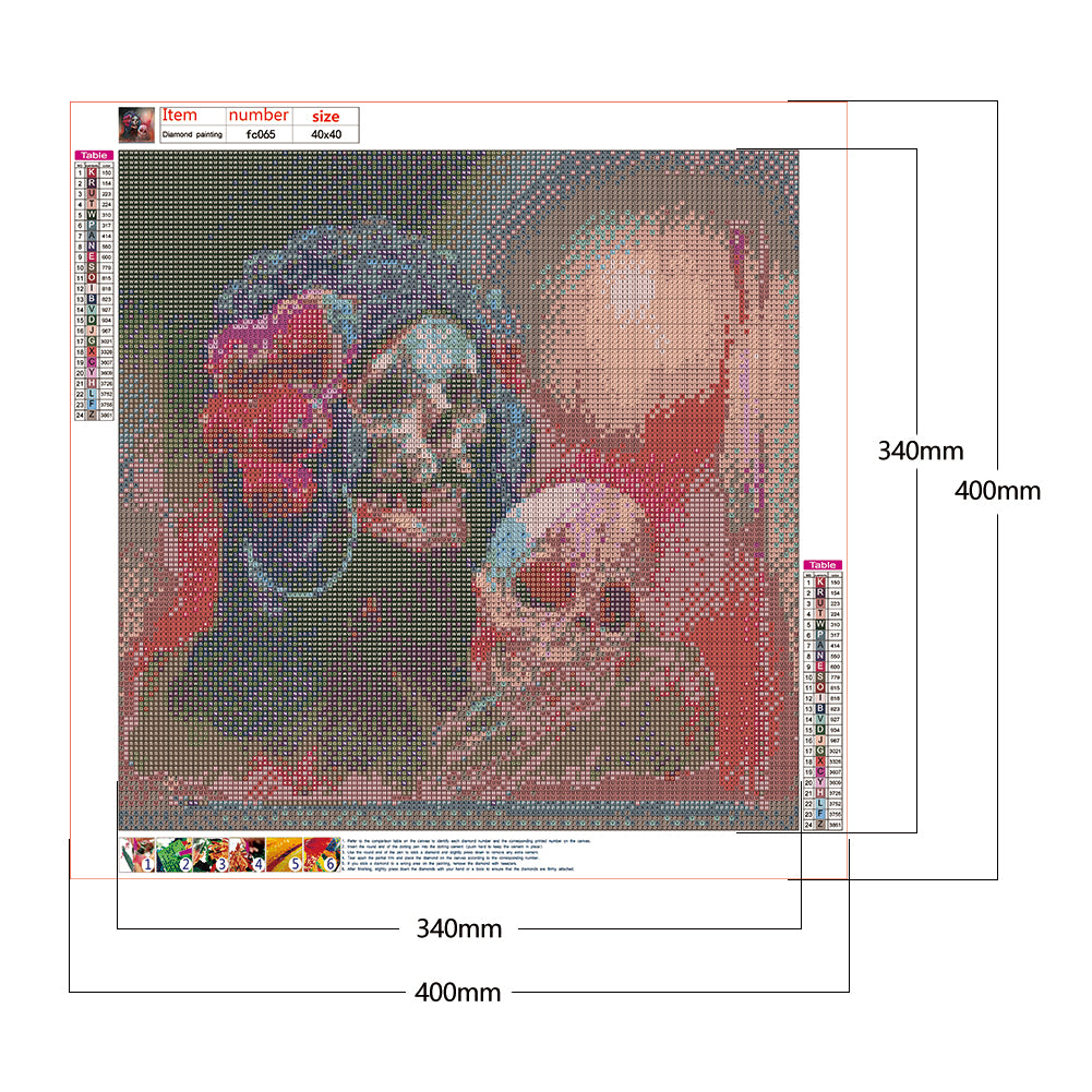 Halloween Skeleton - Full Square Drill Diamond Painting 40*40CM