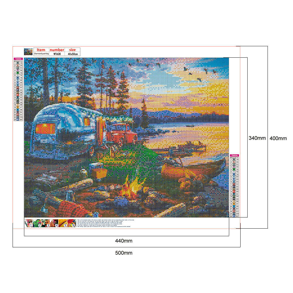 Lakeside Scenery - Full Round Drill Diamond Painting 50*40CM