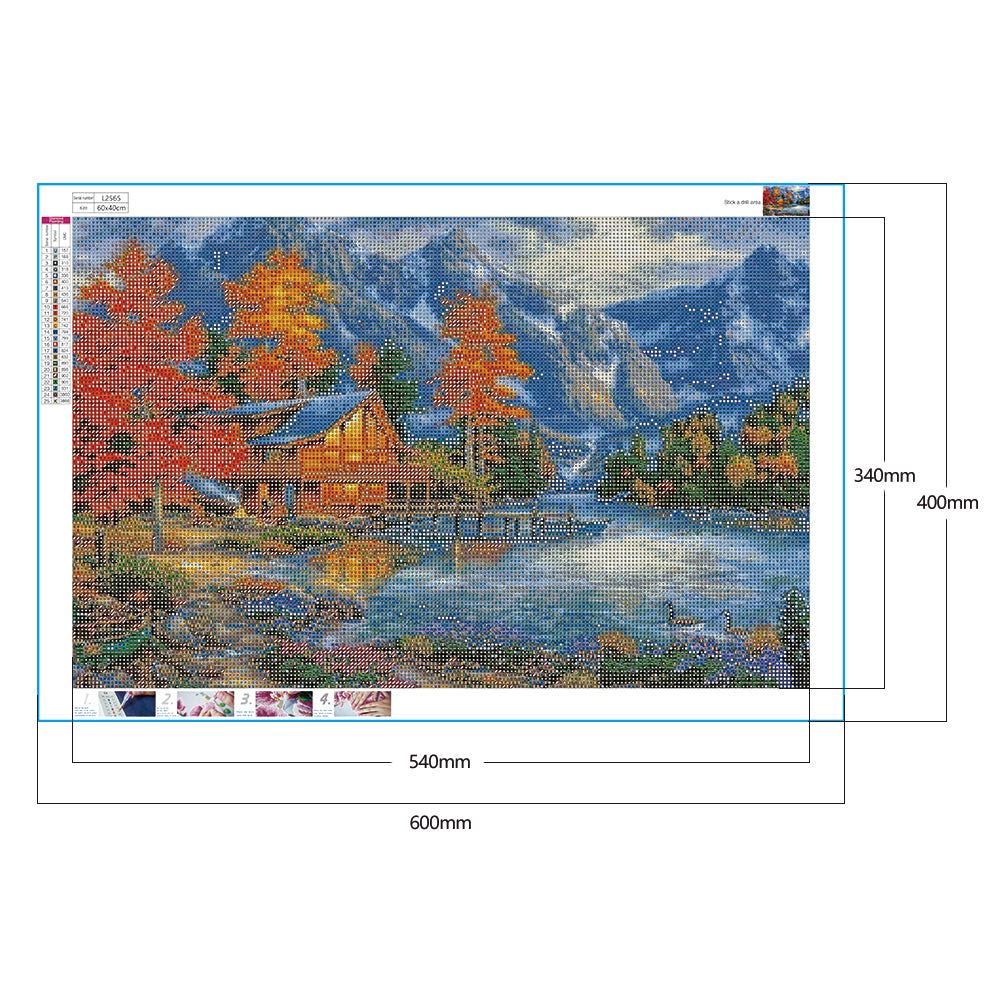 Lake House - Full Round Drill Diamond Painting 60*40CM