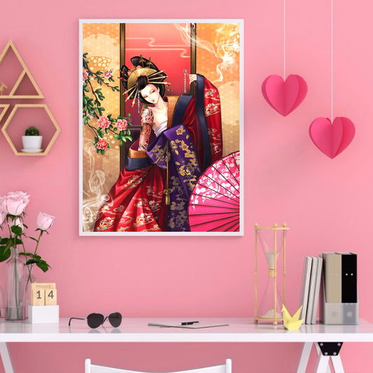 Japanese Geisha - Full Round Drill Diamond Painting 40*50CM