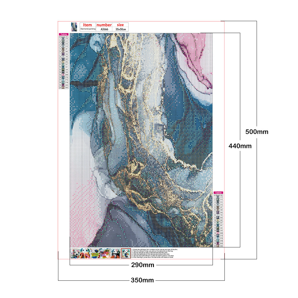 Gold leaf - Full Round Drill Diamond Painting 35*50CM