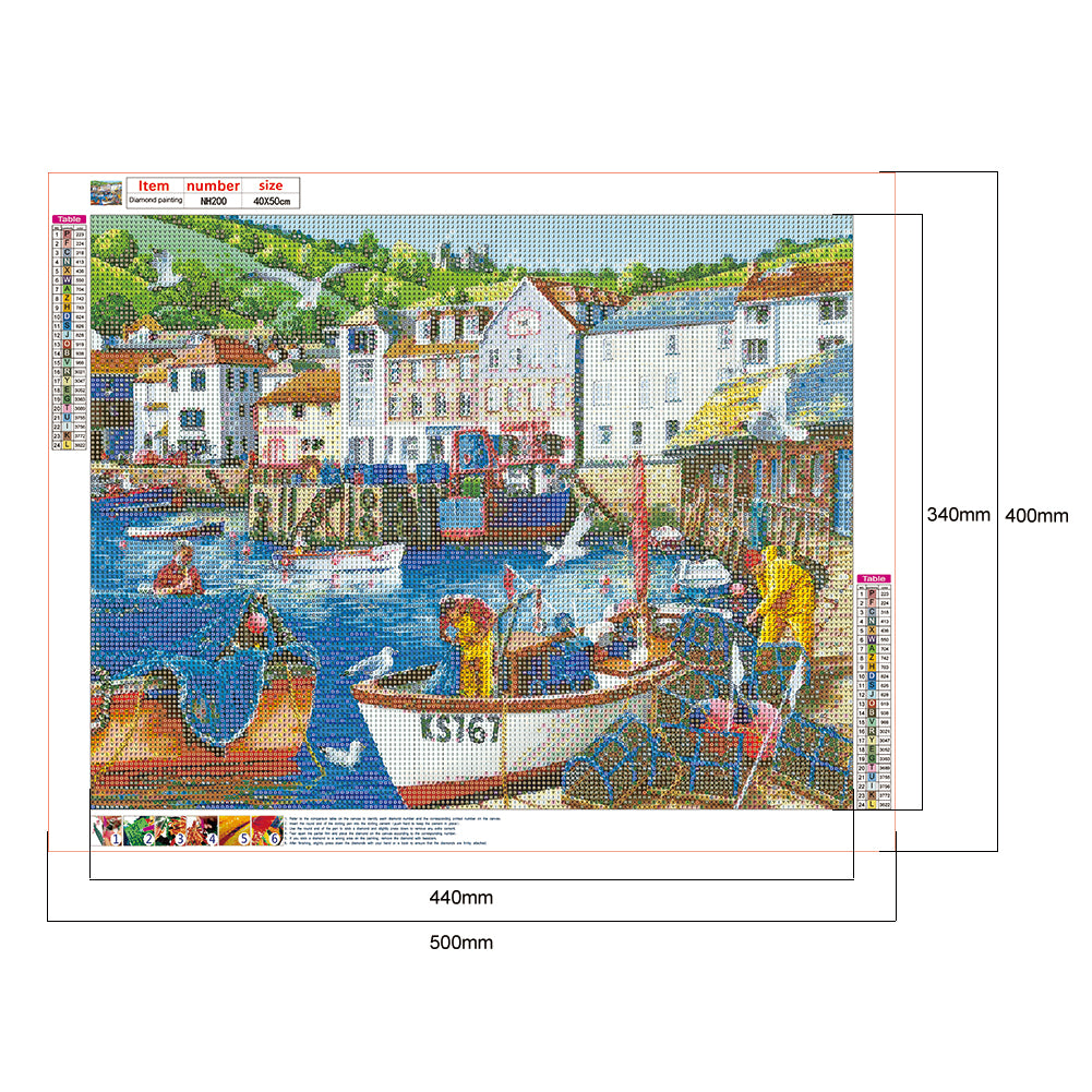 Street Houses - Full Round Drill Diamond Painting 50*40CM