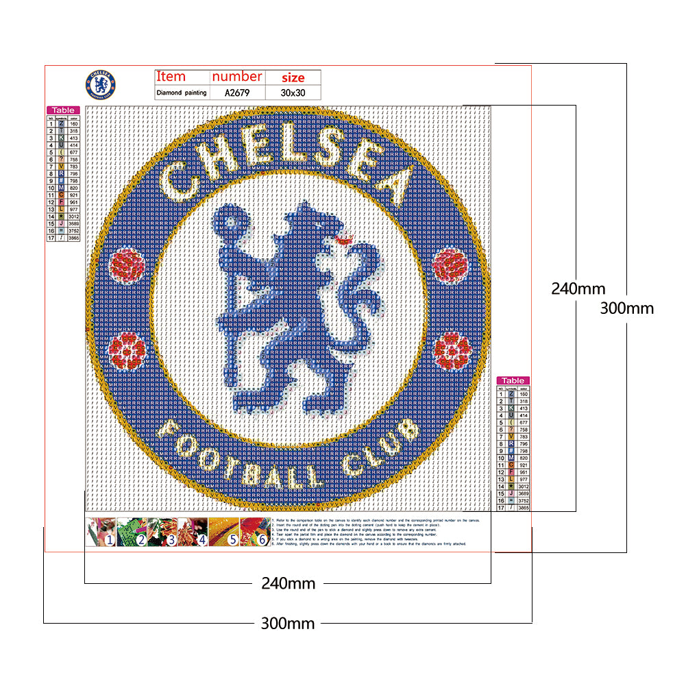 Football Club - Full Round Drill Diamond Painting 30*30CM