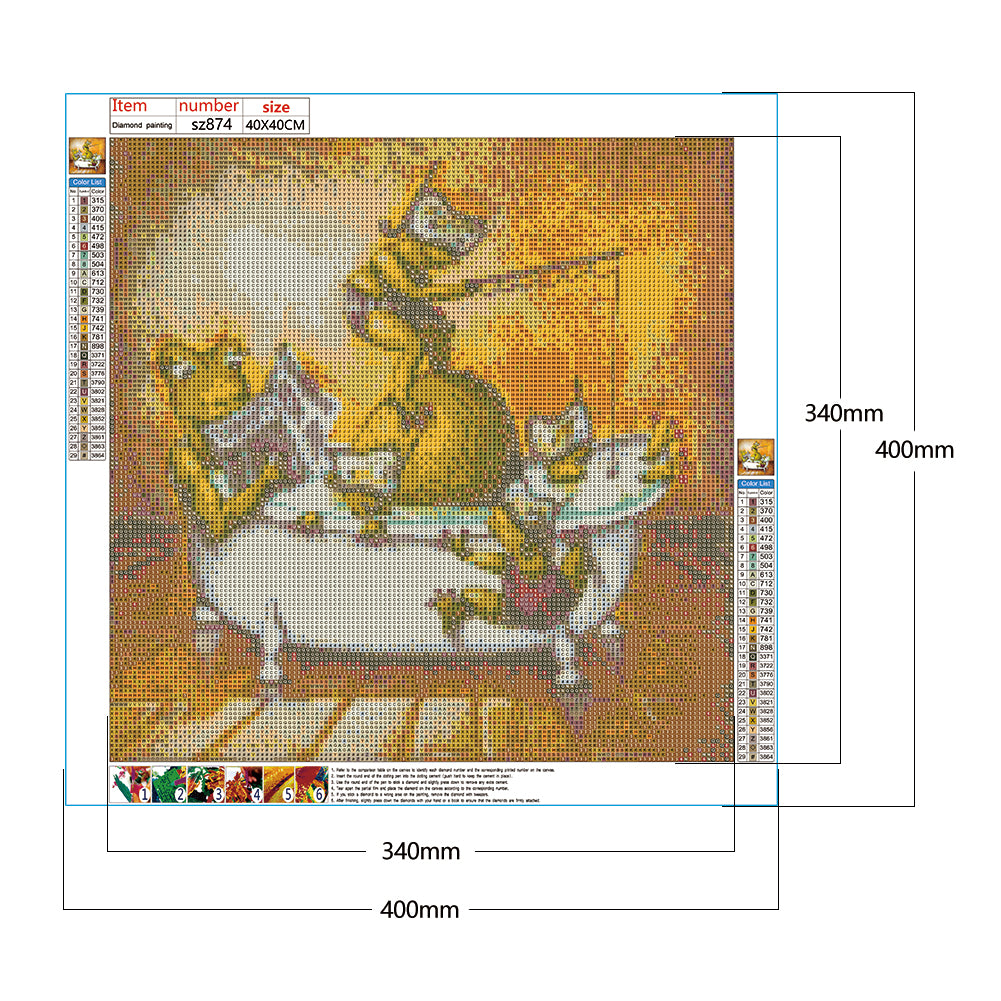 Funny frog - Full Square Drill Diamond Painting 40*40CM