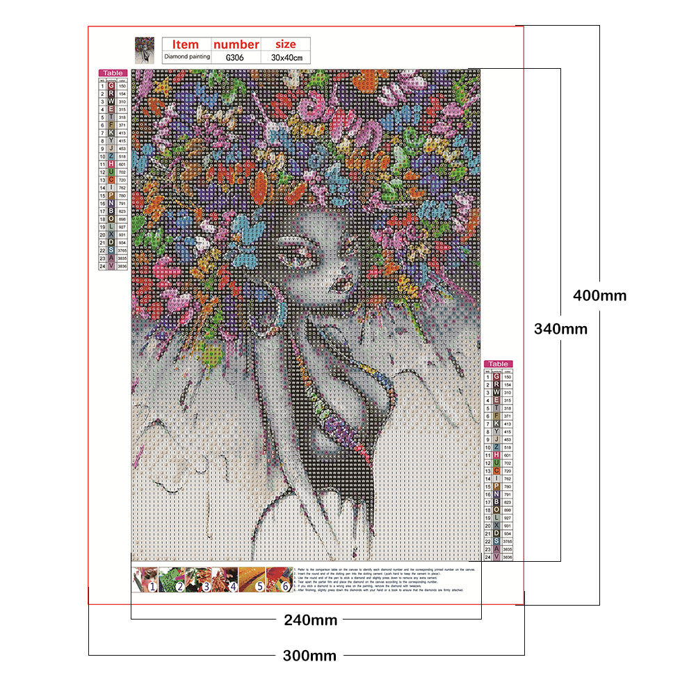Girl - Full Round Drill Diamond Painting 30*40CM