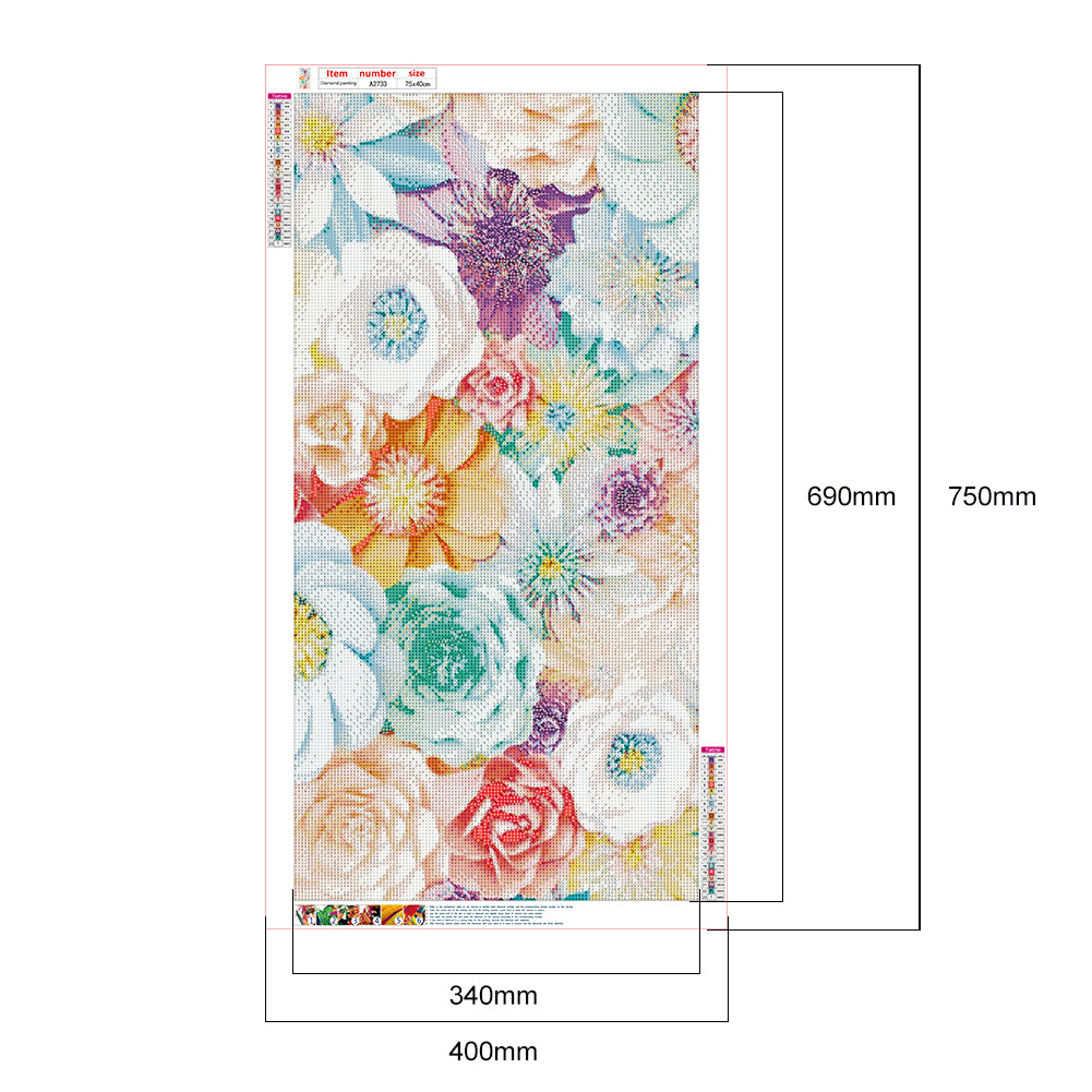 Flower - Full Round Drill Diamond Painting 40*75CM