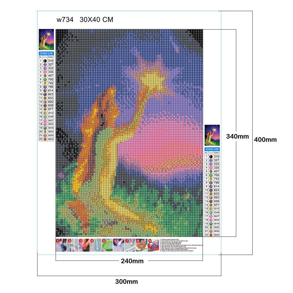 Girl - Full Round Drill Diamond Painting 30*40CM